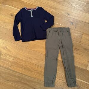 NWT Boys 2 Piece Outfit Ben Sherman Size 7 Long Sleeve Shirt And Pants